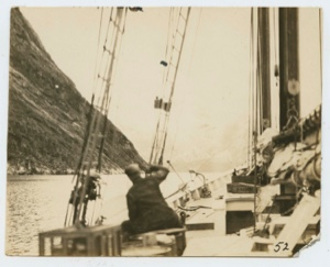 Image: Fiord from deck of Bowdoin